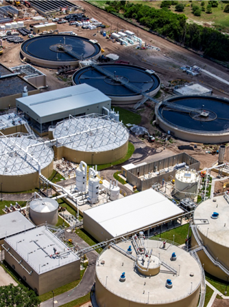 Aerial of treatment plant